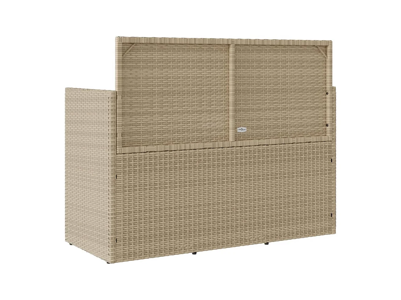 Tuinbank met beige geweven harskussens