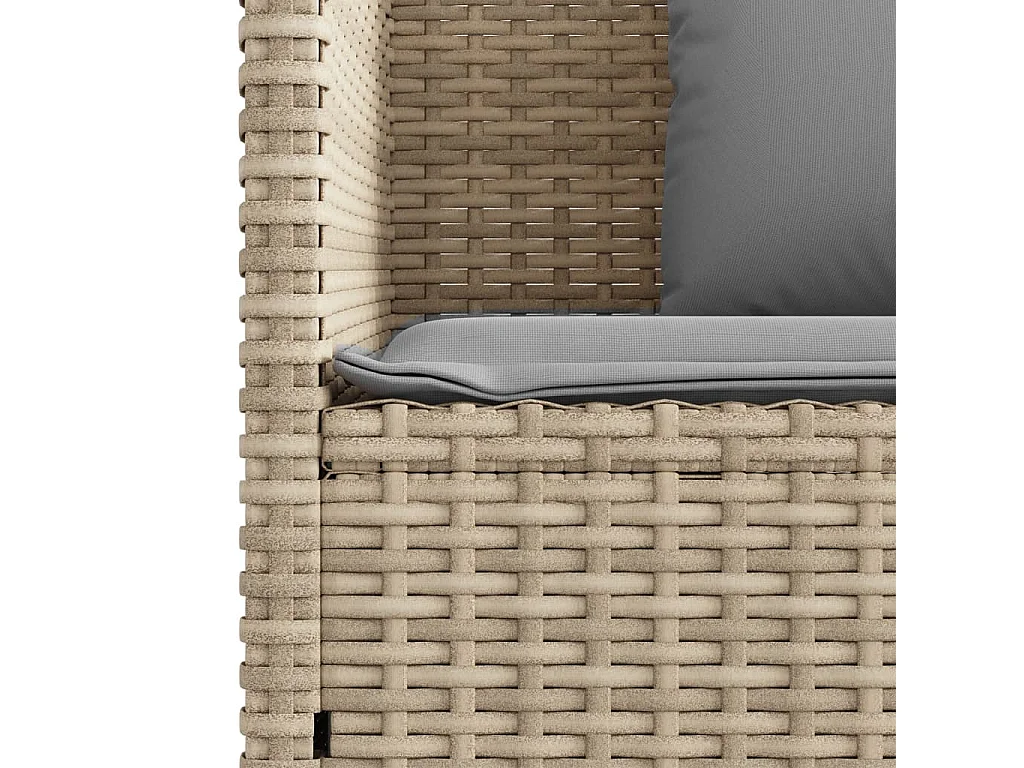 Tuinbank met beige geweven harskussens