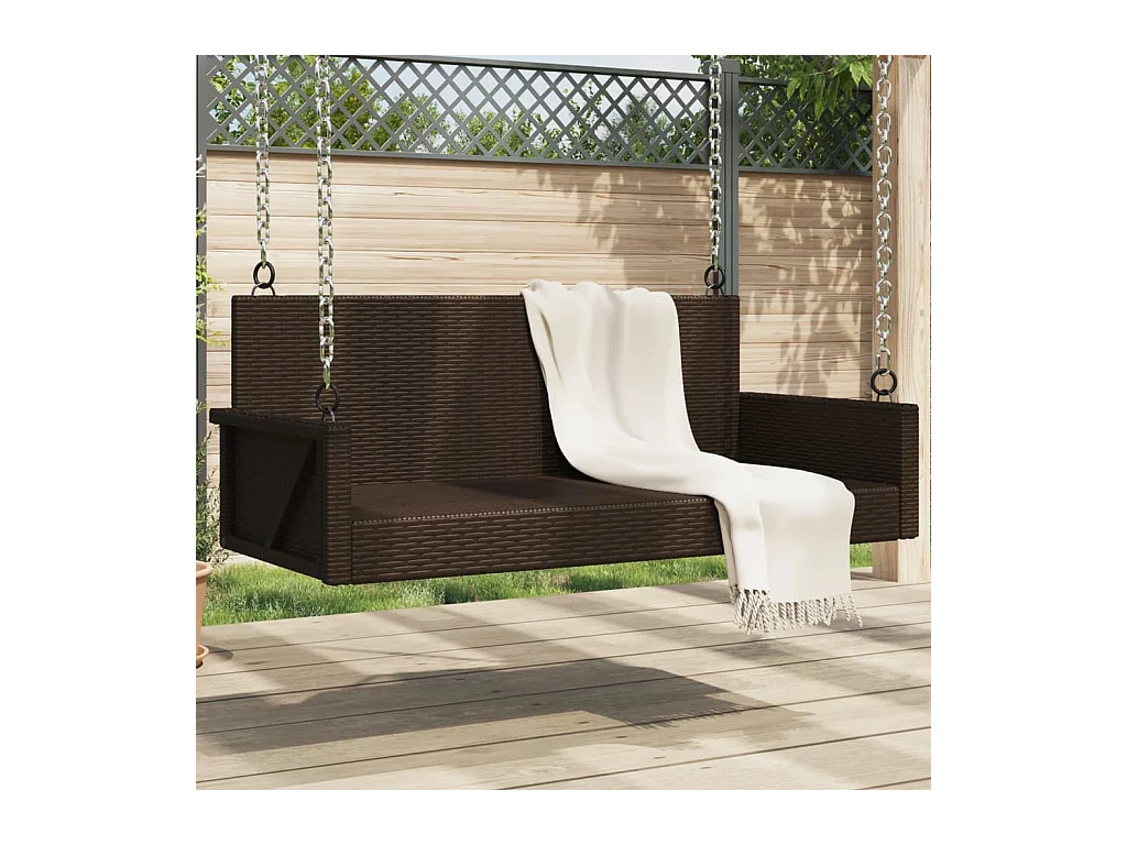 Bruine schommelstoel 119x56x48 cm geweven hars