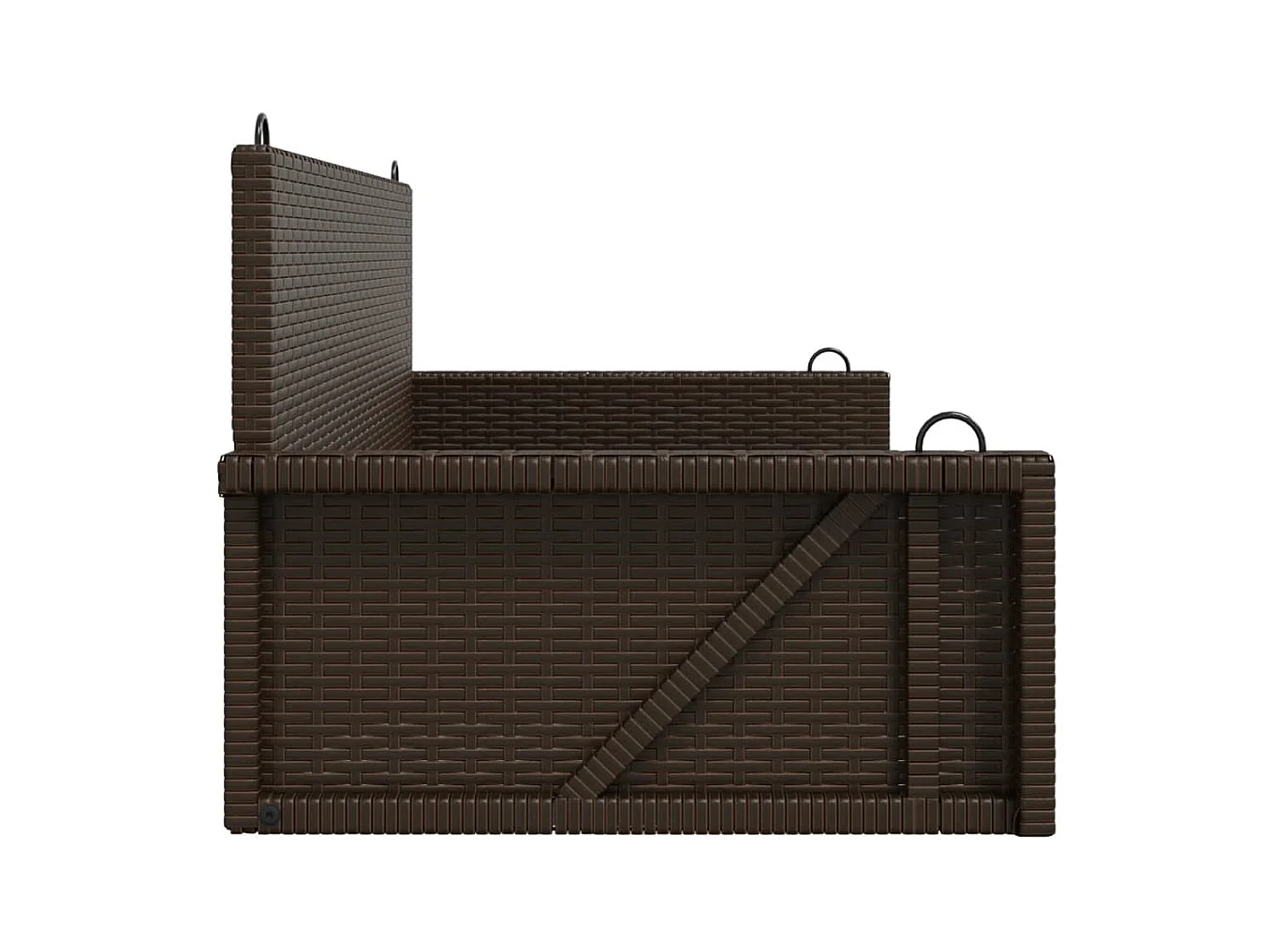 Bruine schommelstoel 119x56x48 cm geweven hars