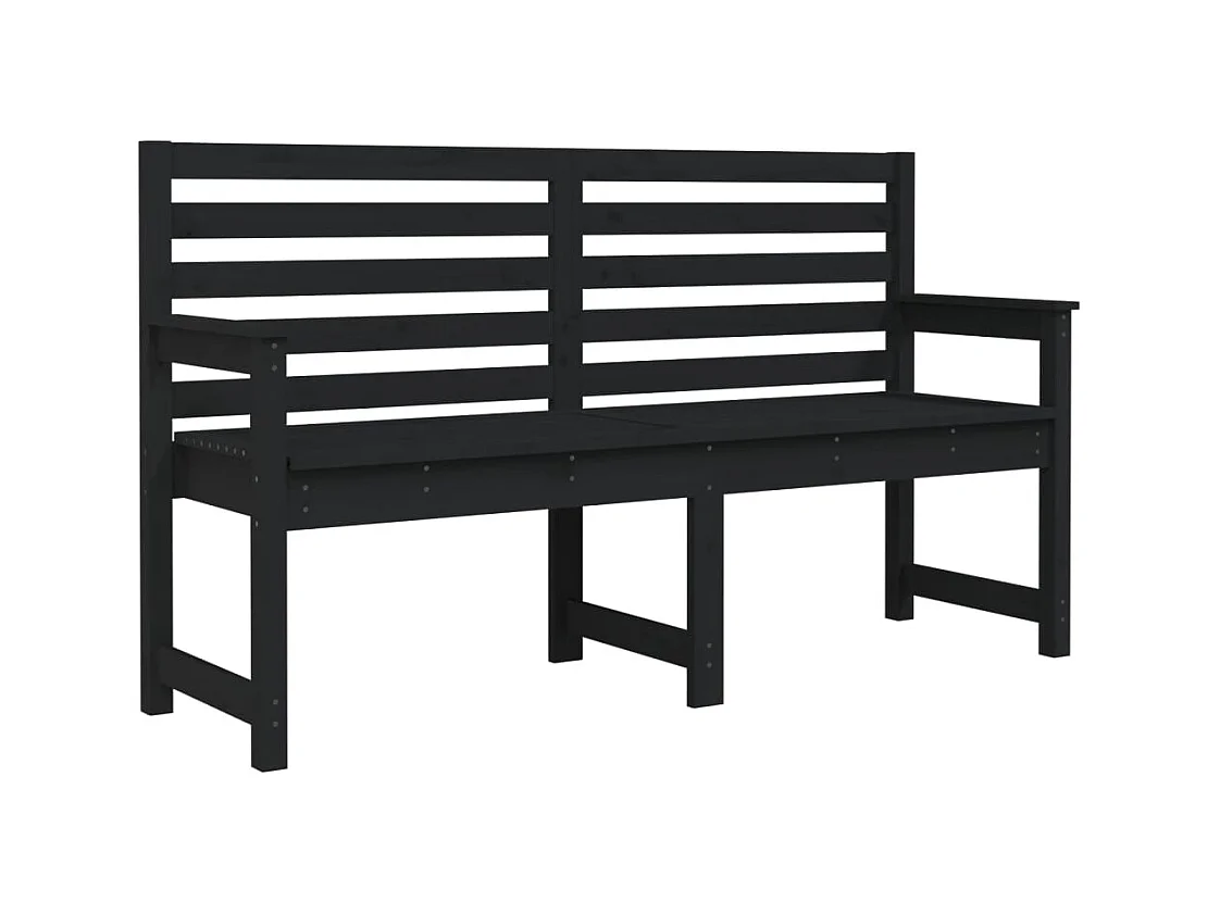 Zwarte tuinbank 159,5x48x91,5 cm massief grenenhout