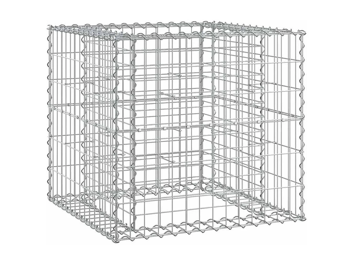 Panchina da giardino con cesto gabbione in legno massello di abete Douglas