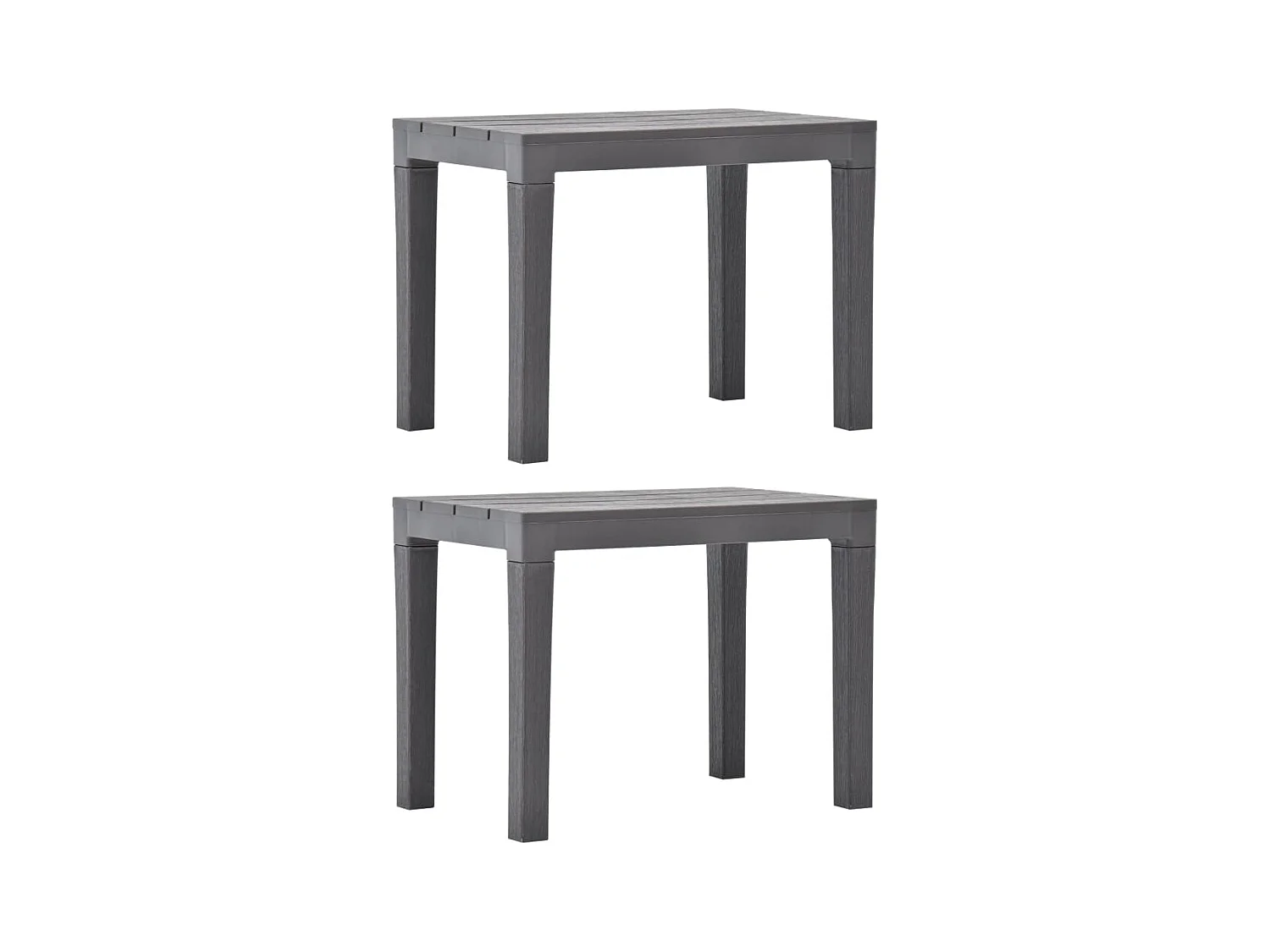 Juego de 2 bancos de jardín Moka Plástico