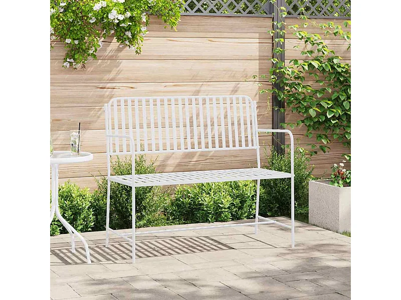 Banco de jardín blanco 104 x 54 x 93cm Acero