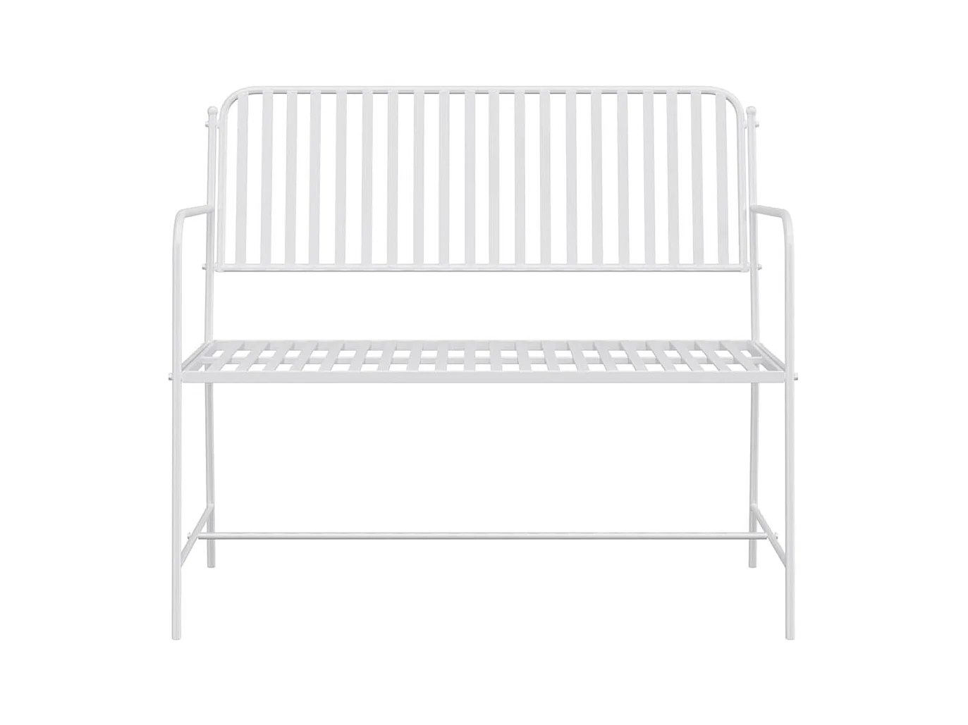 Panca da giardino bianca 104 x 54 x 93cm Acciaio