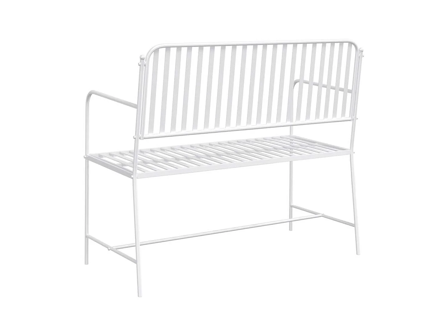 Panca da giardino bianca 104 x 54 x 93cm Acciaio