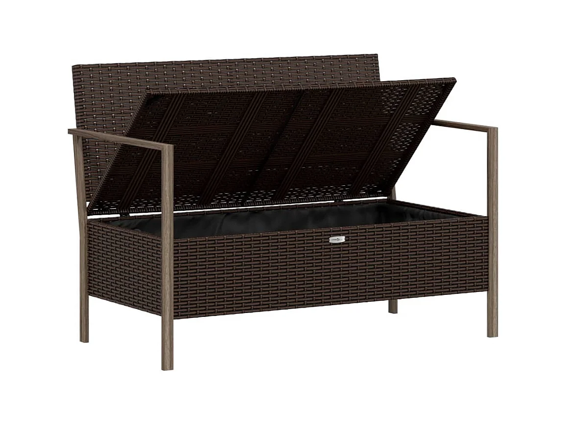 2-zits tuinbank met kussens Bruine hars riet