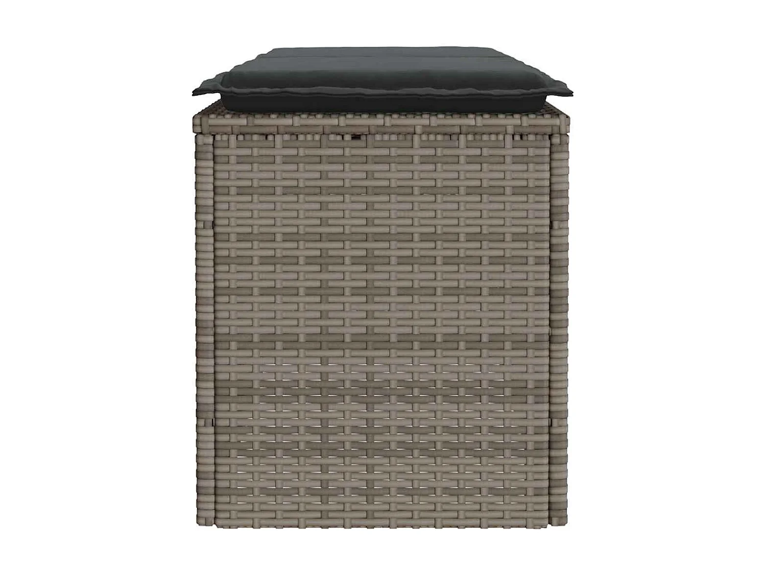 Panca da giardino con cuscino grigio 110x40x44 cm in resina intrecciata