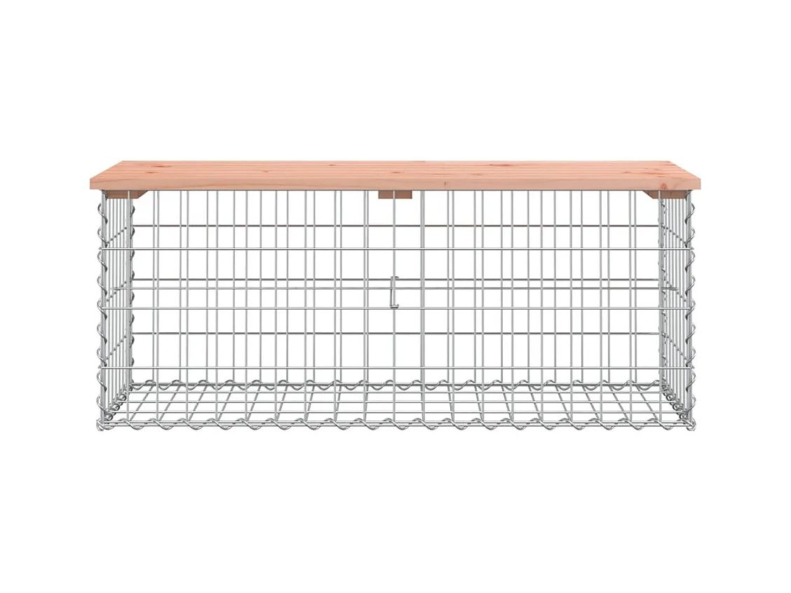 Banco de jardín de diseño gavión 103x44x42cm madera maciza de abeto Douglas