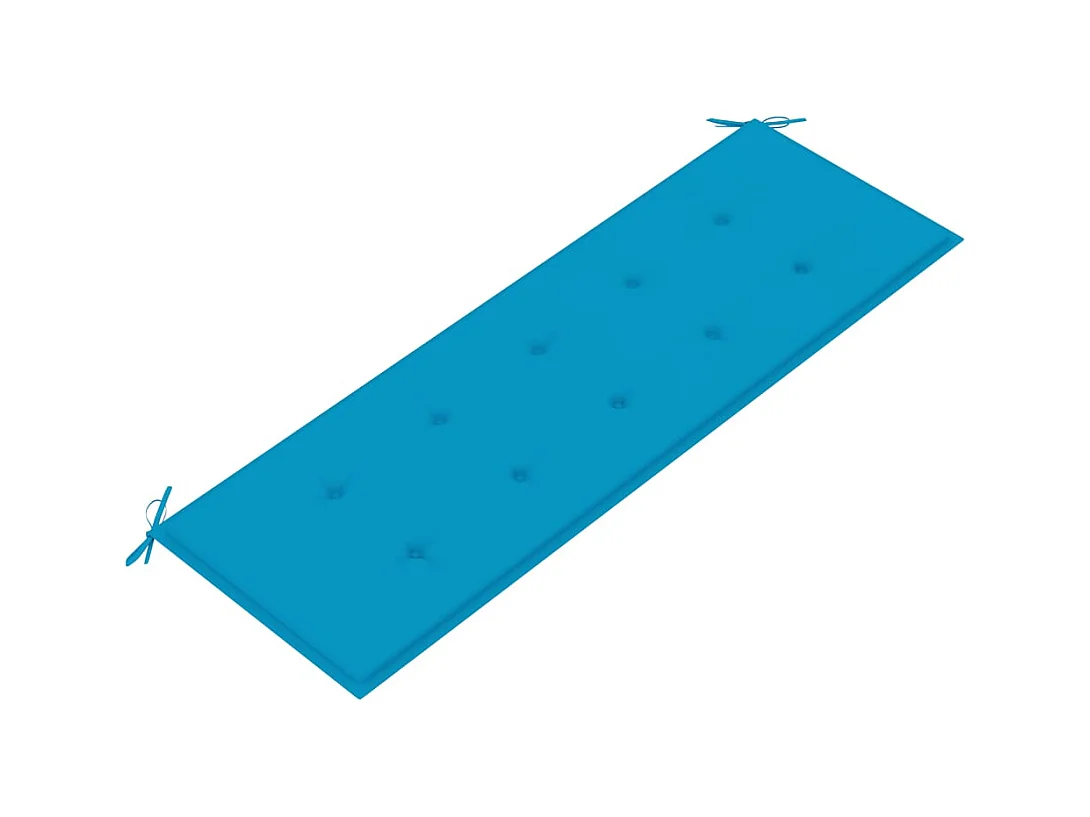 Banc Batavia avec coussin bleu 150 cm Bois de teck massif