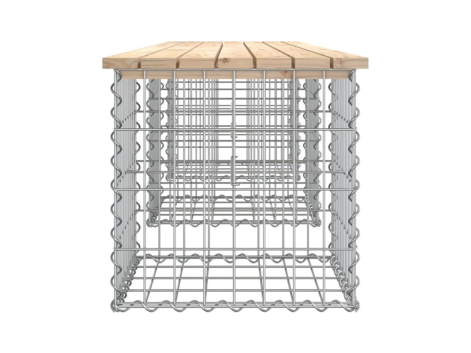 Banco de jardín de diseño de gaviones 203x44x42 cm madera maciza de pino
