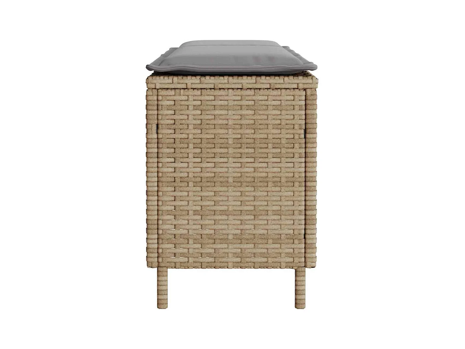 Panca da giardino con cuscino beige 110x30x40,5 cm in resina intrecciata