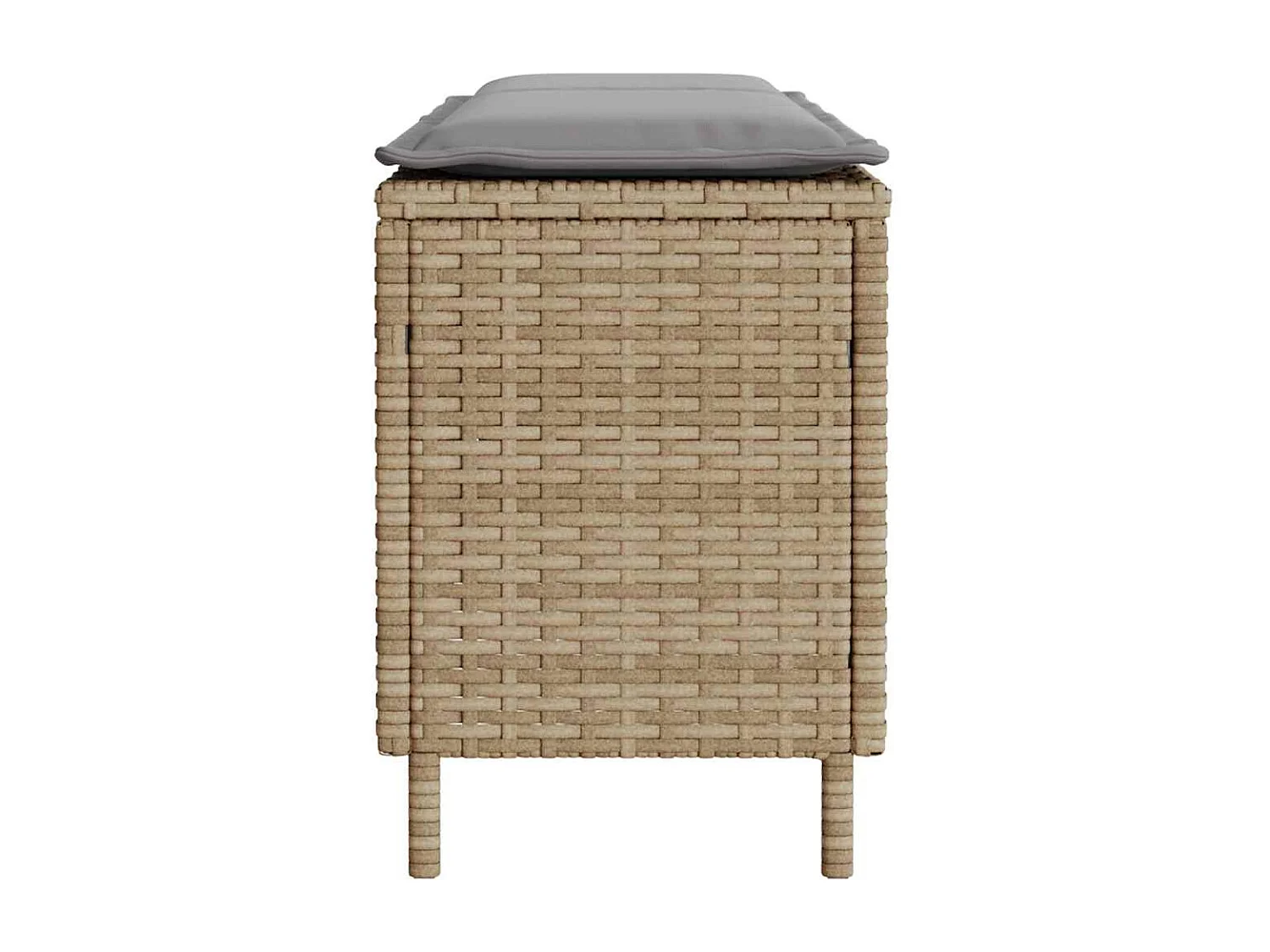 Banc de jardin avec coussin beige 110x30x40,5 cm résine tressée