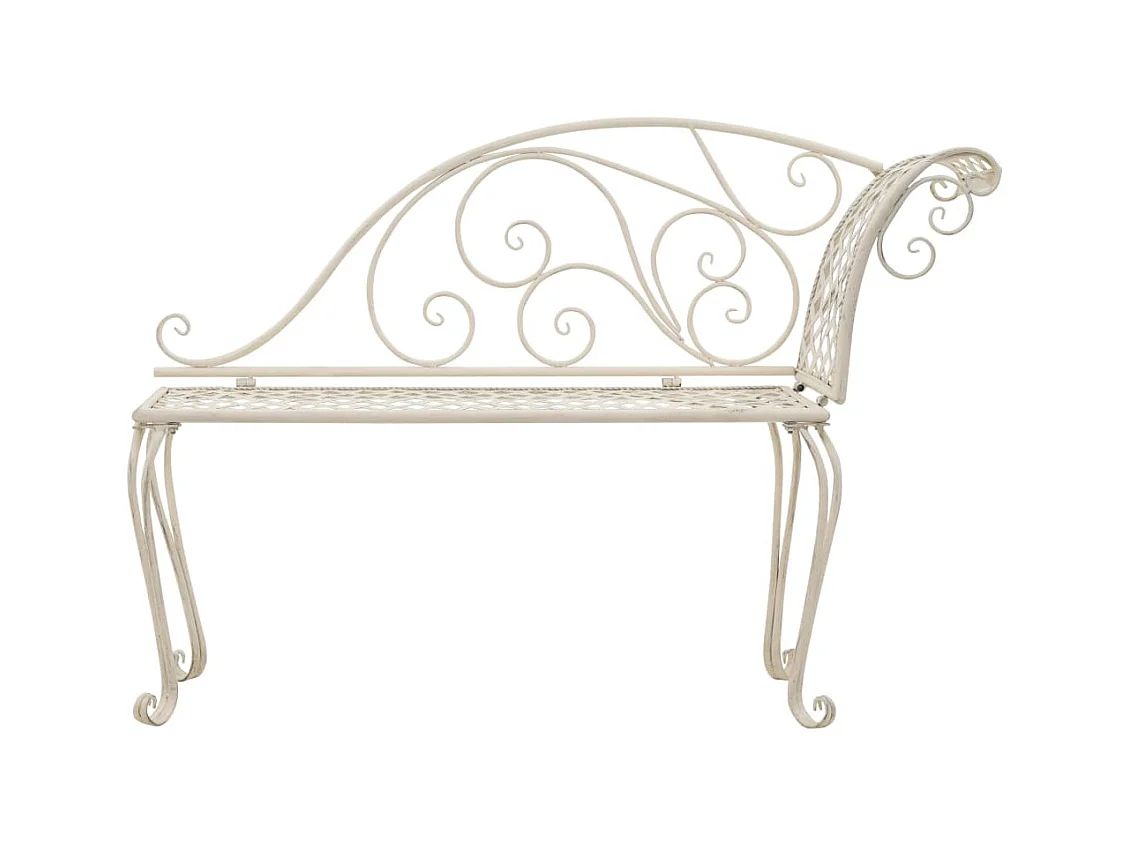 Chaise longue de jardin 128 cm Métal Antique Blanc