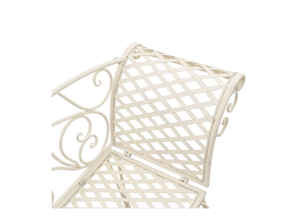 Chaise longue de jardin 128 cm Métal Antique Blanc