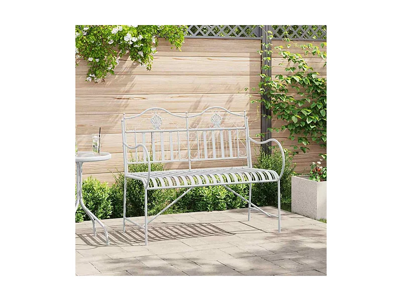 Banc de jardin Blanc 104 x 54 x 93cm Acier