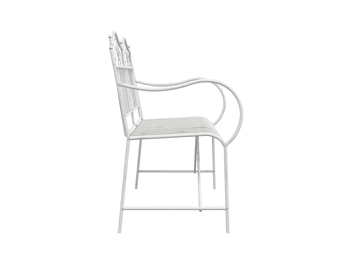 Banc de jardin Blanc 104 x 54 x 93cm Acier