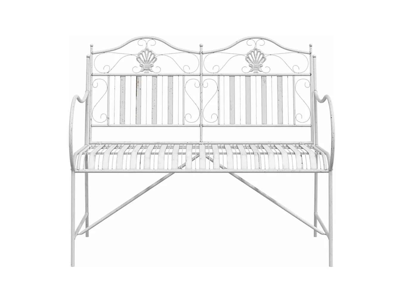 Banc de jardin Blanc 104 x 54 x 93cm Acier