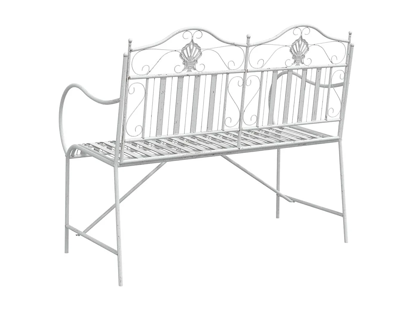 Banc de jardin Blanc 104 x 54 x 93cm Acier