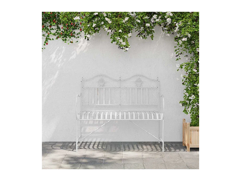 Witte tuinbank 104 x 54 x 93 cm Staal
