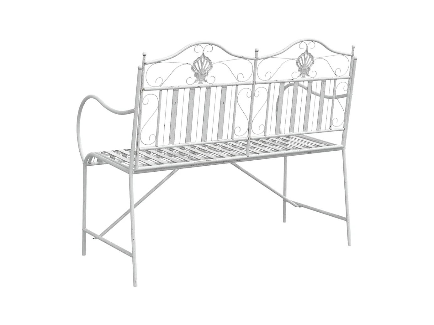 Witte tuinbank 104 x 54 x 93 cm Staal