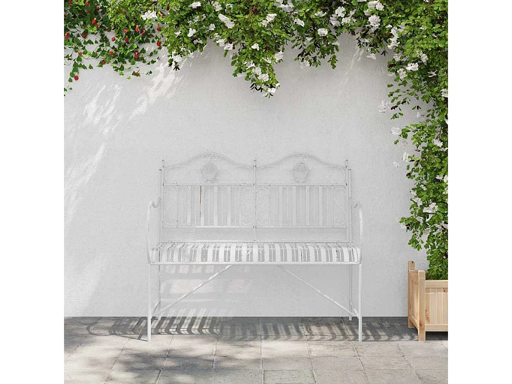 Banc de jardin Blanc 104 x 54 x 93cm Acier
