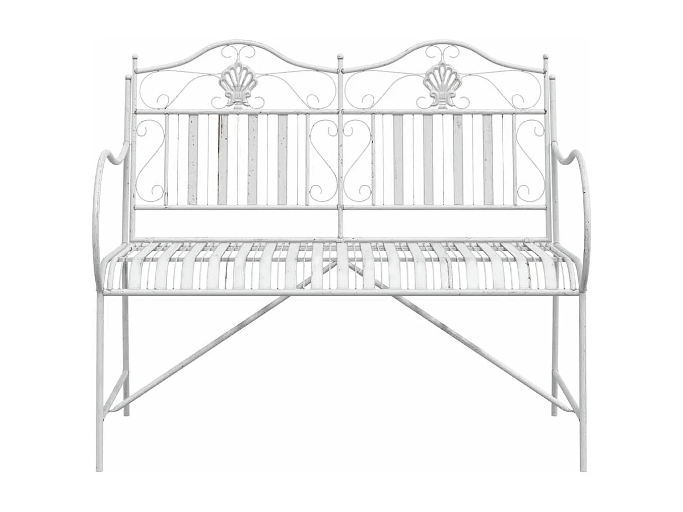 Banc de jardin Blanc 104 x 54 x 93cm Acier