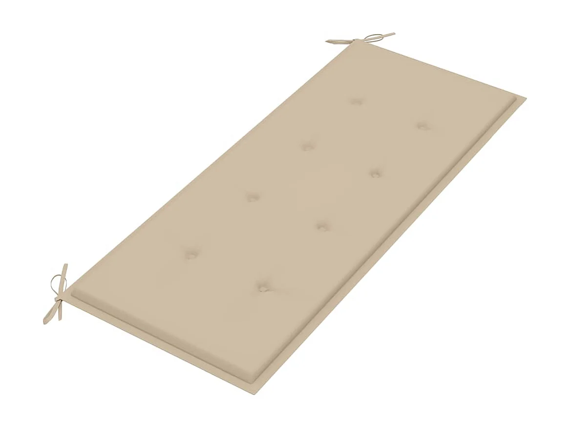 Panca Batavia con cuscino beige 120 cm Legno massello di teak