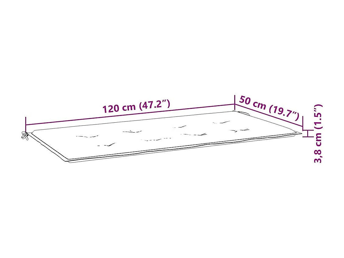 Banco de jardín plegable con cojín 118 cm Bambú