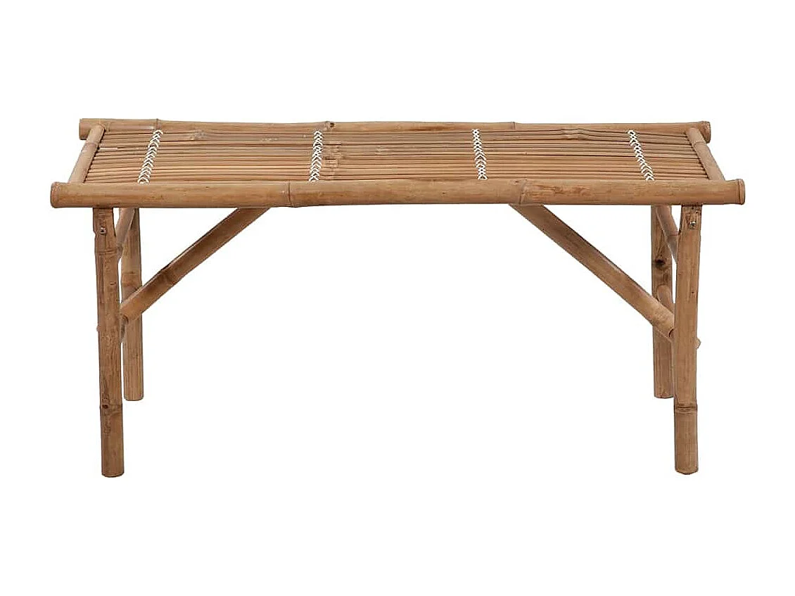 Panca da giardino pieghevole con cuscino 118 cm in bambù