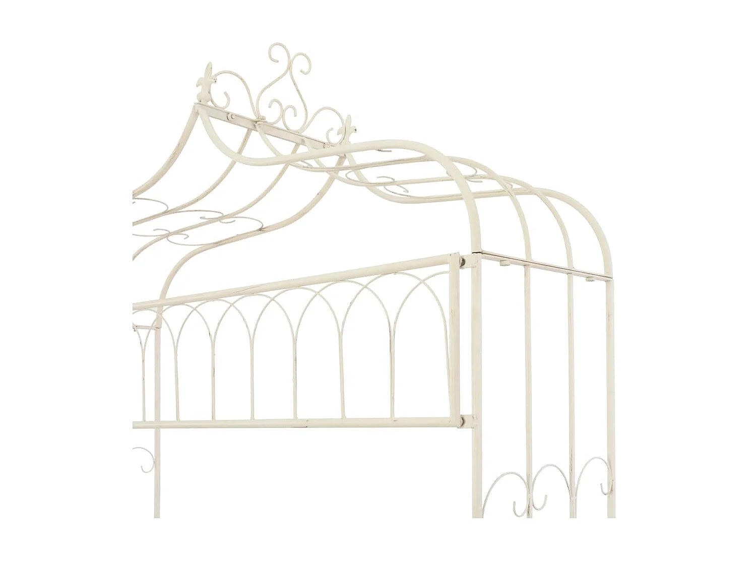 Panca da giardino 122 cm Ferro bianco anticato