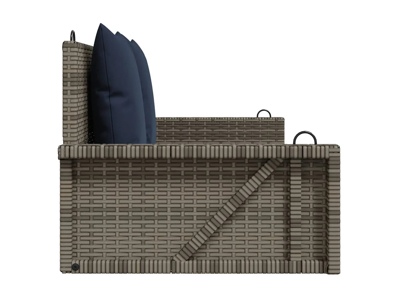 Panca a dondolo con cuscini Grigio 119 x 56 x 48 cm Resina vimini