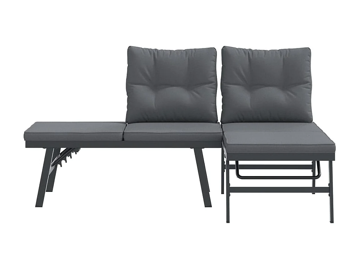 Gartenbänke mit Auflagen 2er Set Stahl pulverbeschichtet