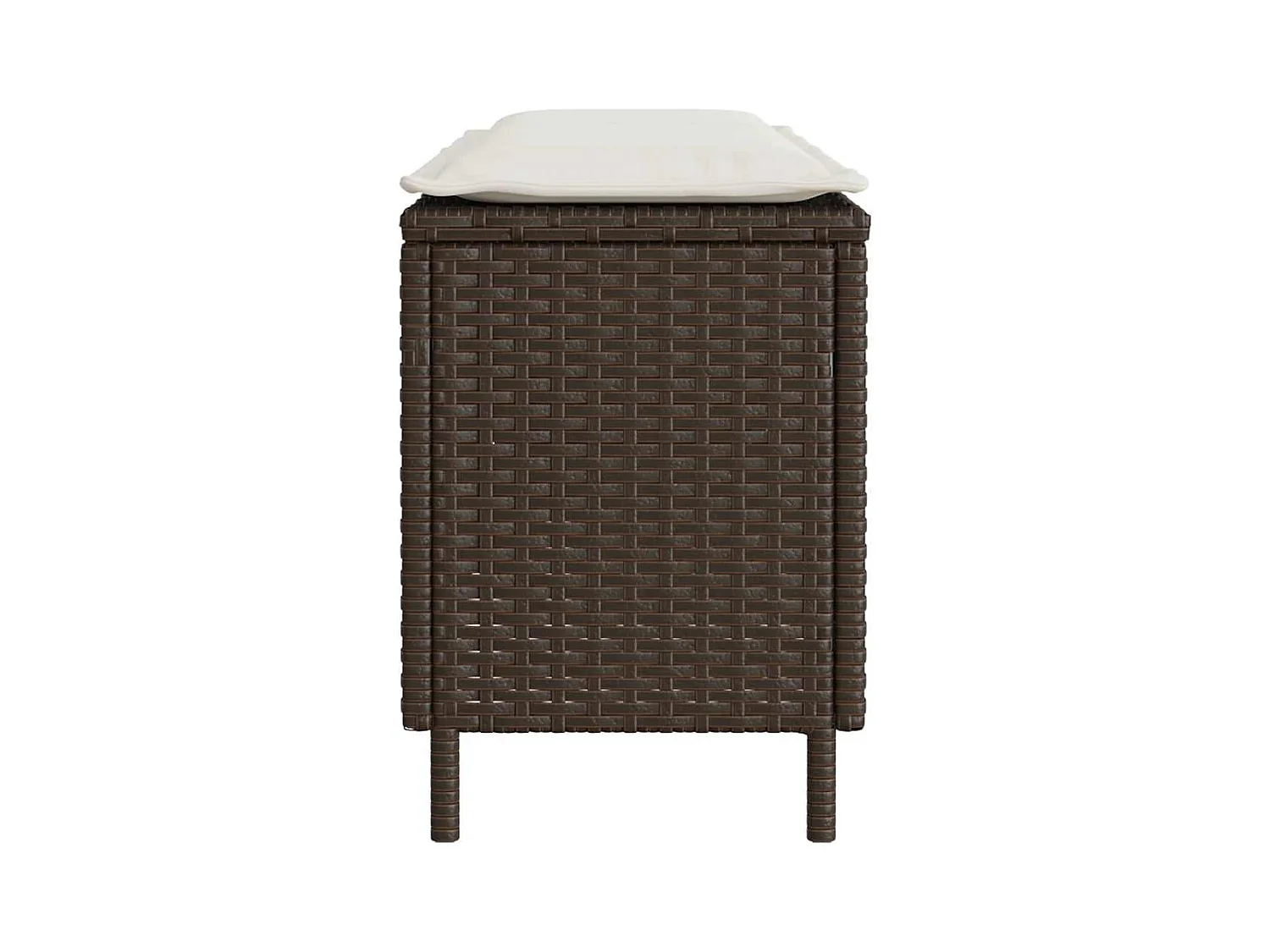 Banc de jardin avec coussin marron 110x30x40,5cm résine tressée