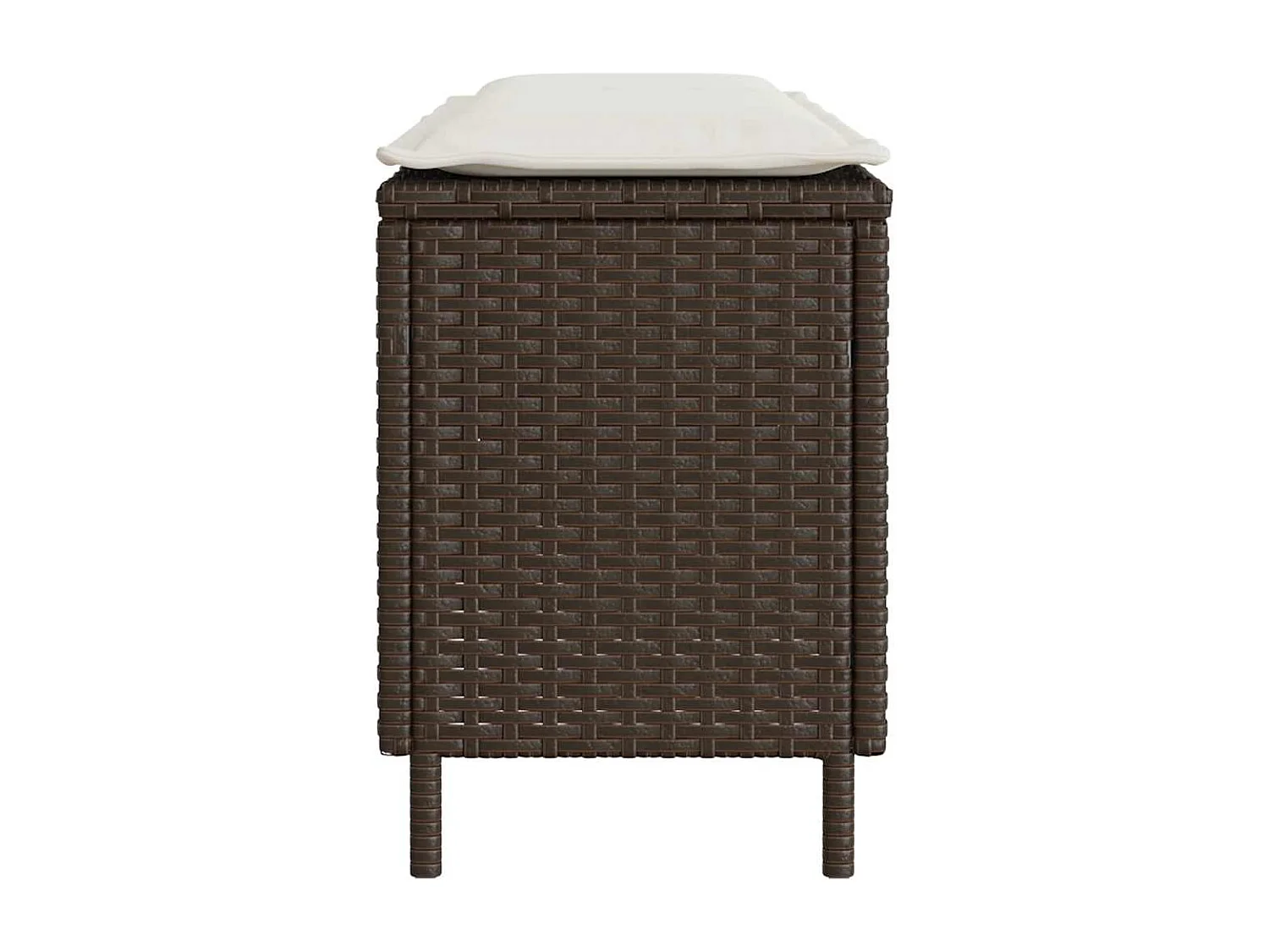 Banc de jardin avec coussin marron 110x30x40,5cm résine tressée