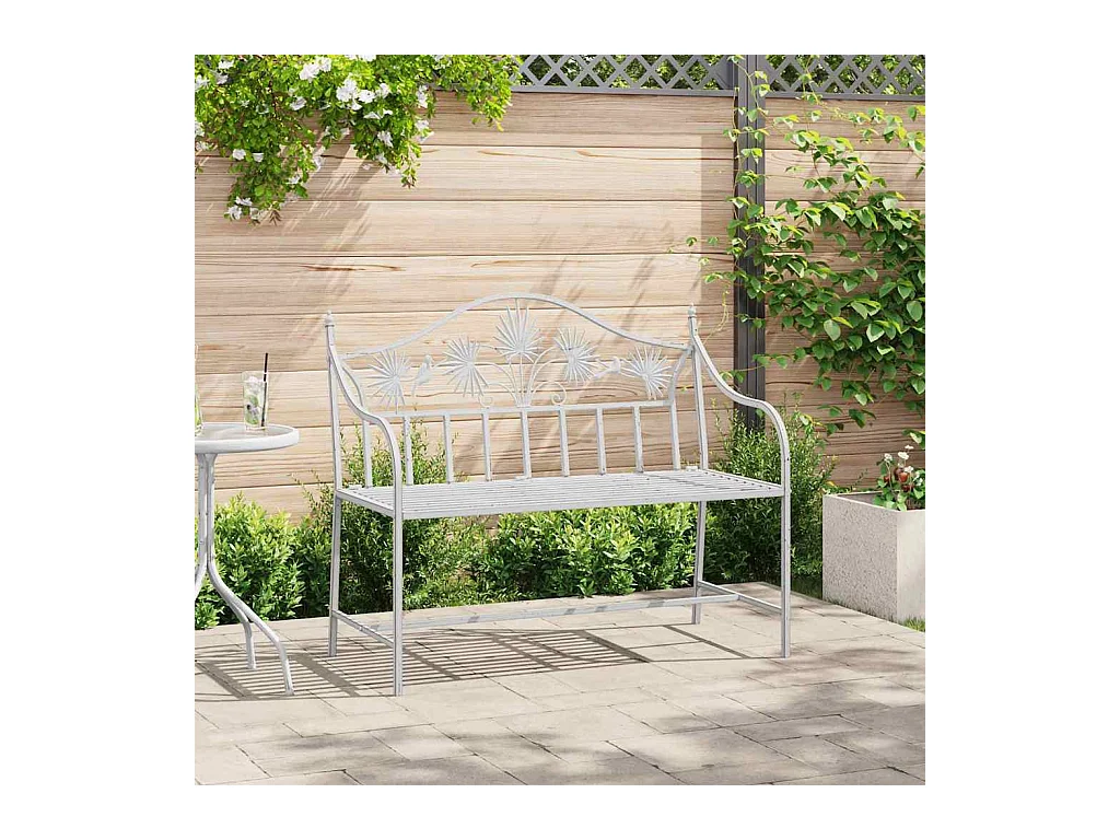 Banc de jardin Blanc 104 x 54 x 93cm Acier