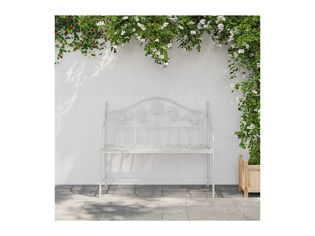 Banc de jardin Blanc 104 x 54 x 93cm Acier