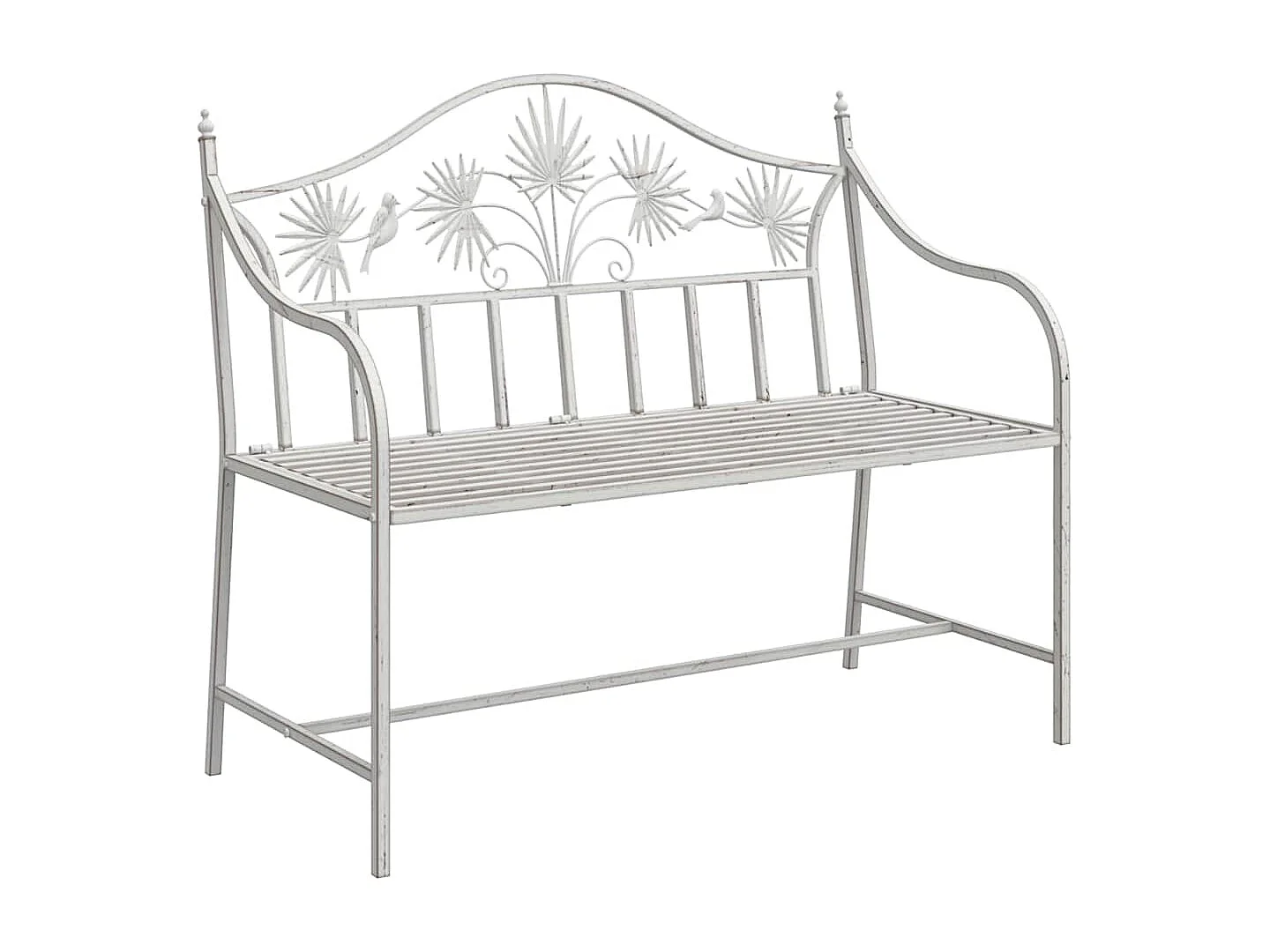 Banc de jardin Blanc 104 x 54 x 93cm Acier