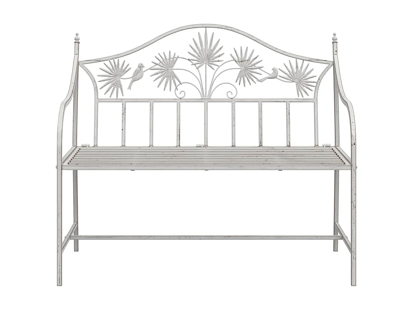 Banc de jardin Blanc 104 x 54 x 93cm Acier