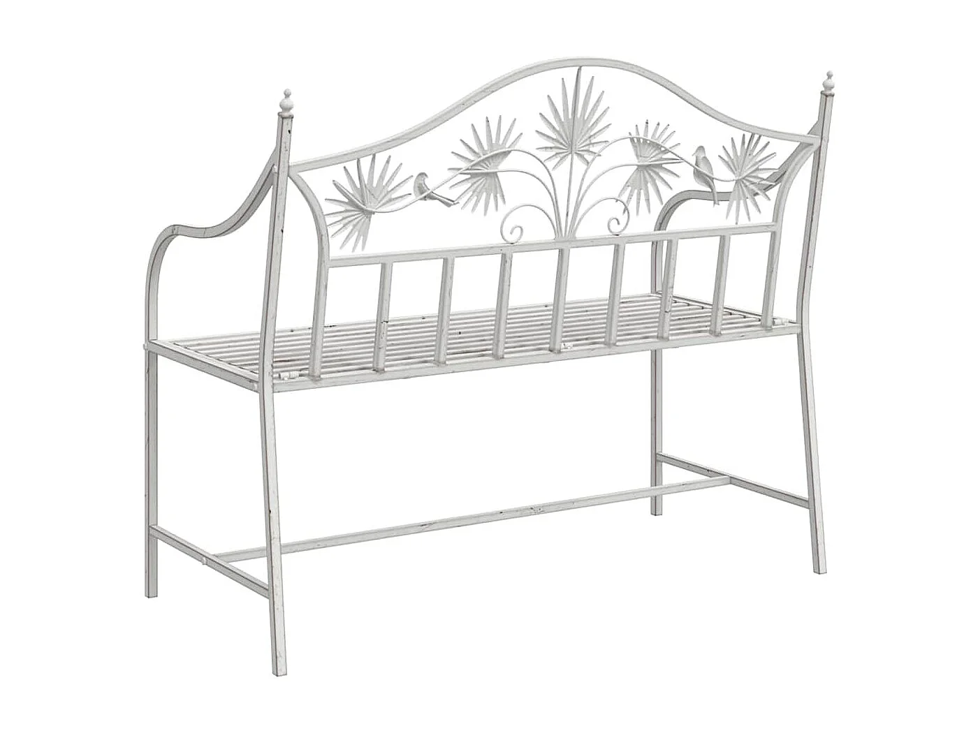Banc de jardin Blanc 104 x 54 x 93cm Acier