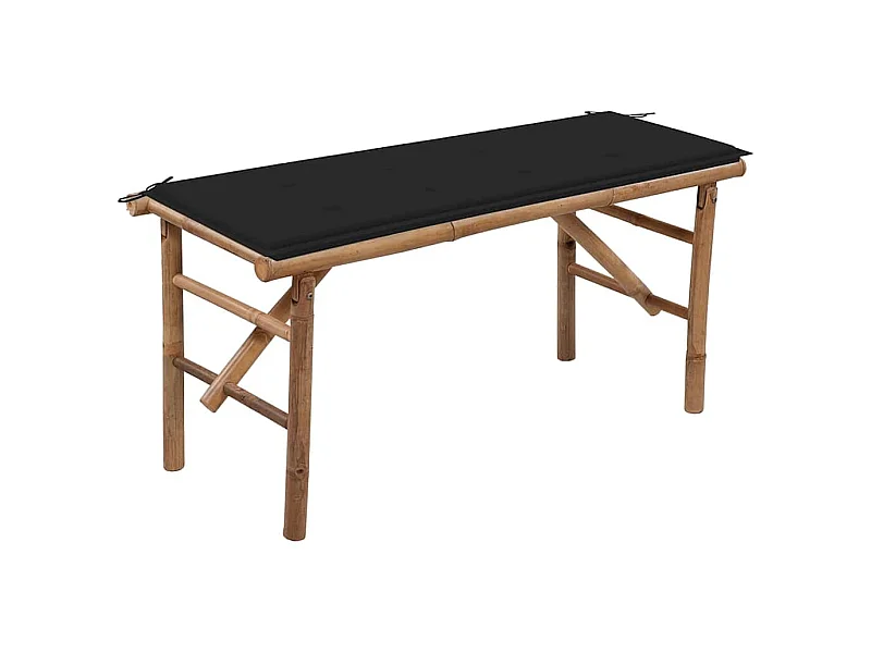 Opvouwbare tuinbank met kussen 118 cm Bamboe
