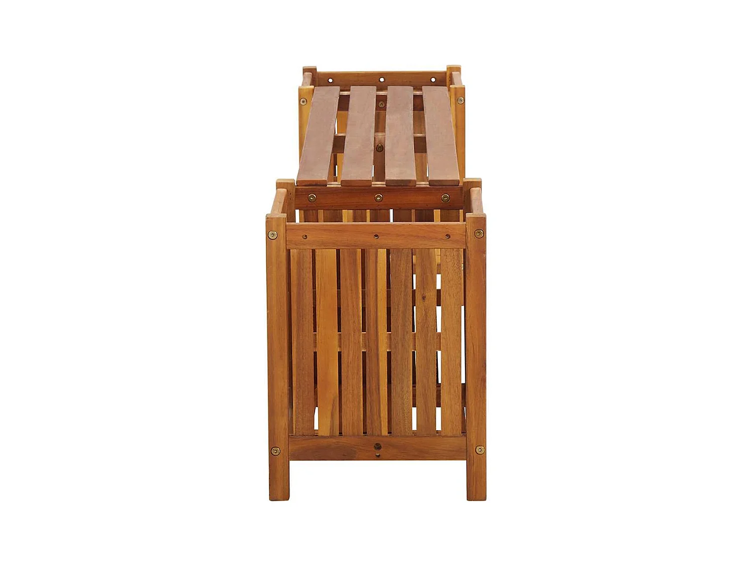 Gartenbank mit 2 Pflanzgefäßen 150x30x40 cm Akazienholz