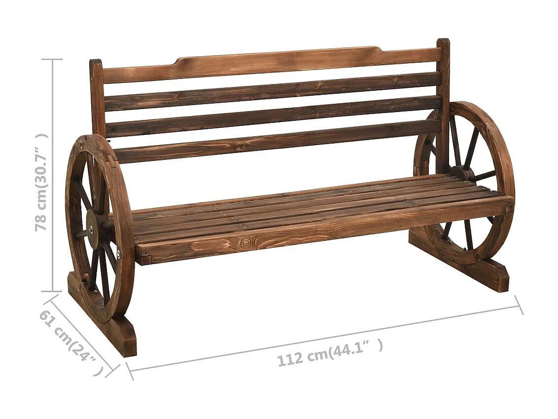 Tuinbank 112 cm massief dennenhout