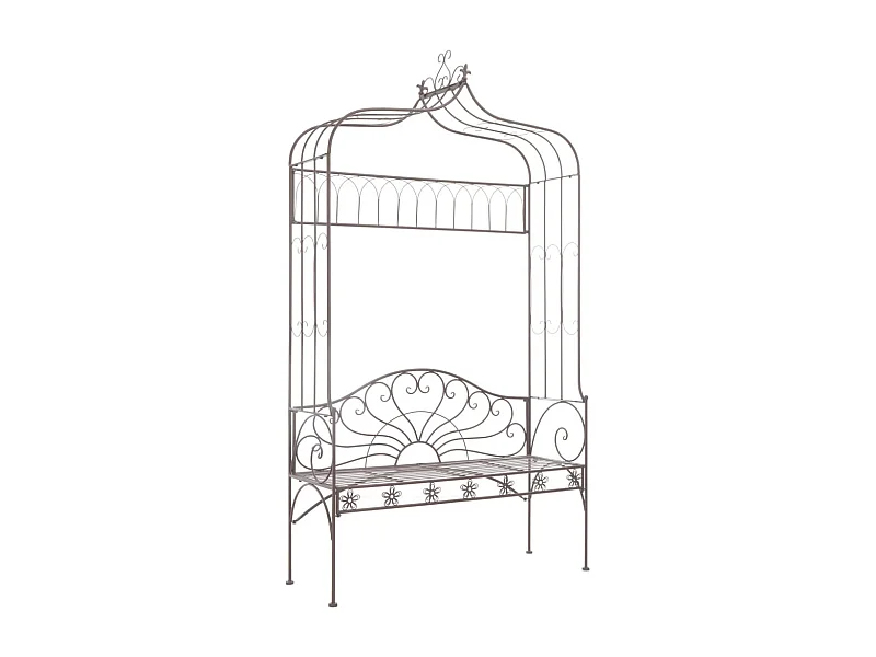 Banco de jardín 122 cm Hierro Marrón antiguo