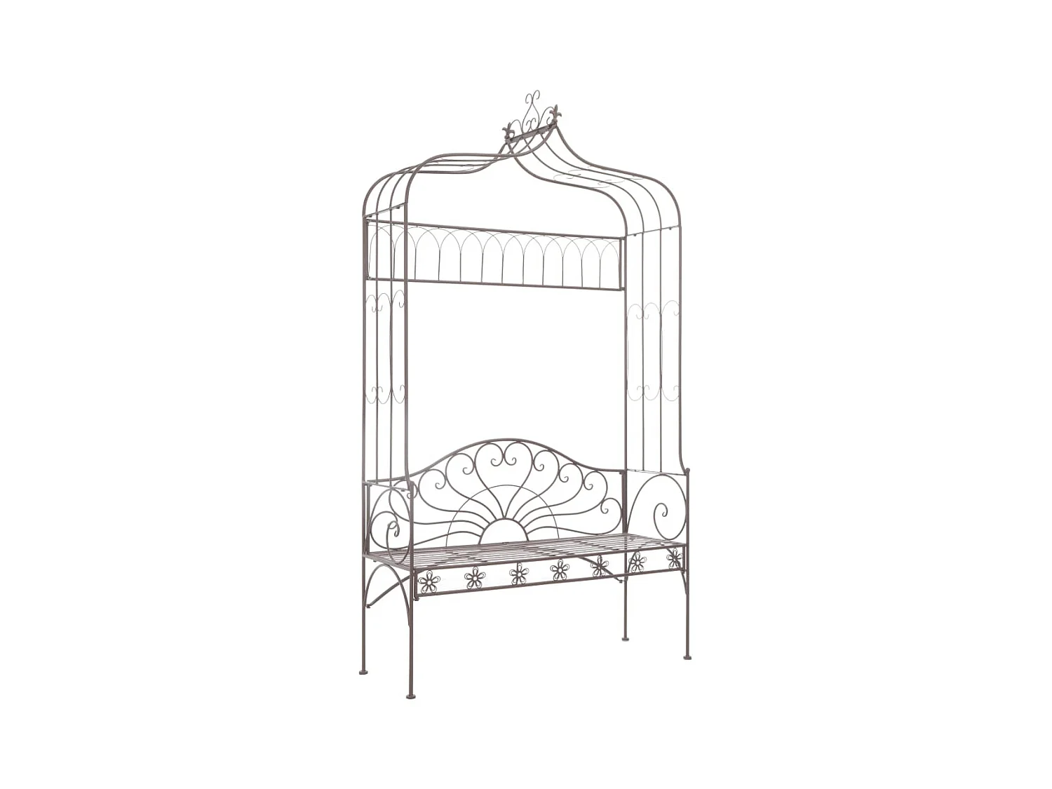 Banco de jardín 122 cm Hierro Marrón antiguo