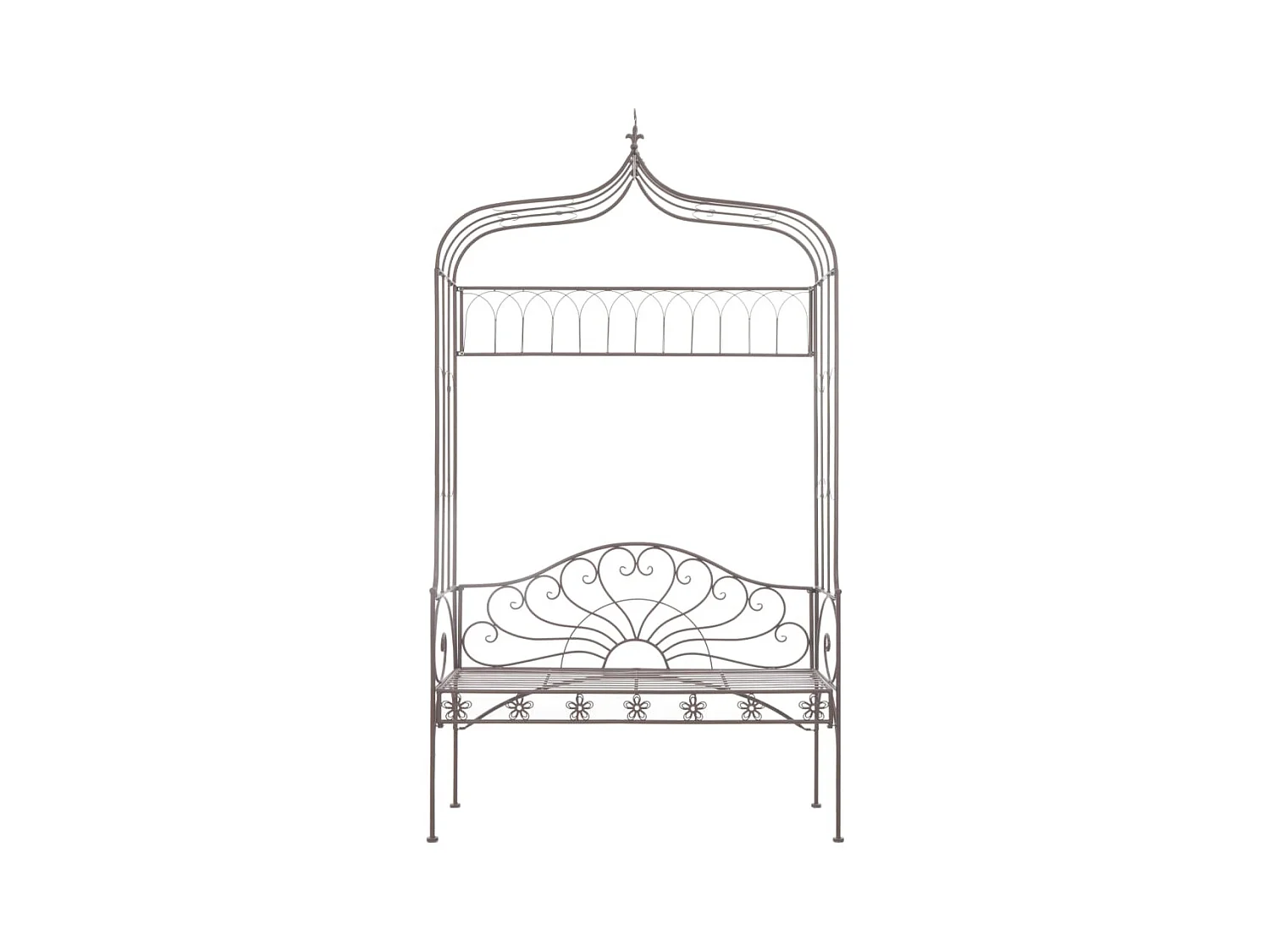 Banco de jardín 122 cm Hierro Marrón antiguo