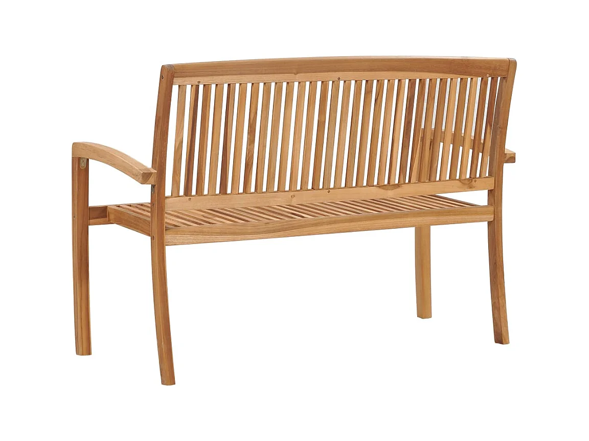 Stapelbare 2-zits tuinbank 128,5 cm Massief teakhout