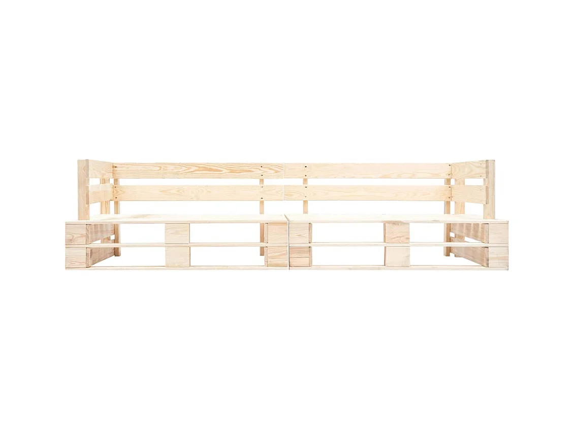 2-zits pallet tuinbank in natuurlijk hout