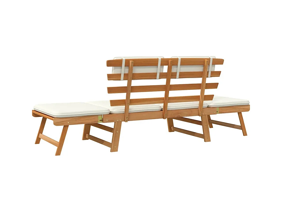 2-in-1 tuinbank met kussens 190 cm massief acaciahout