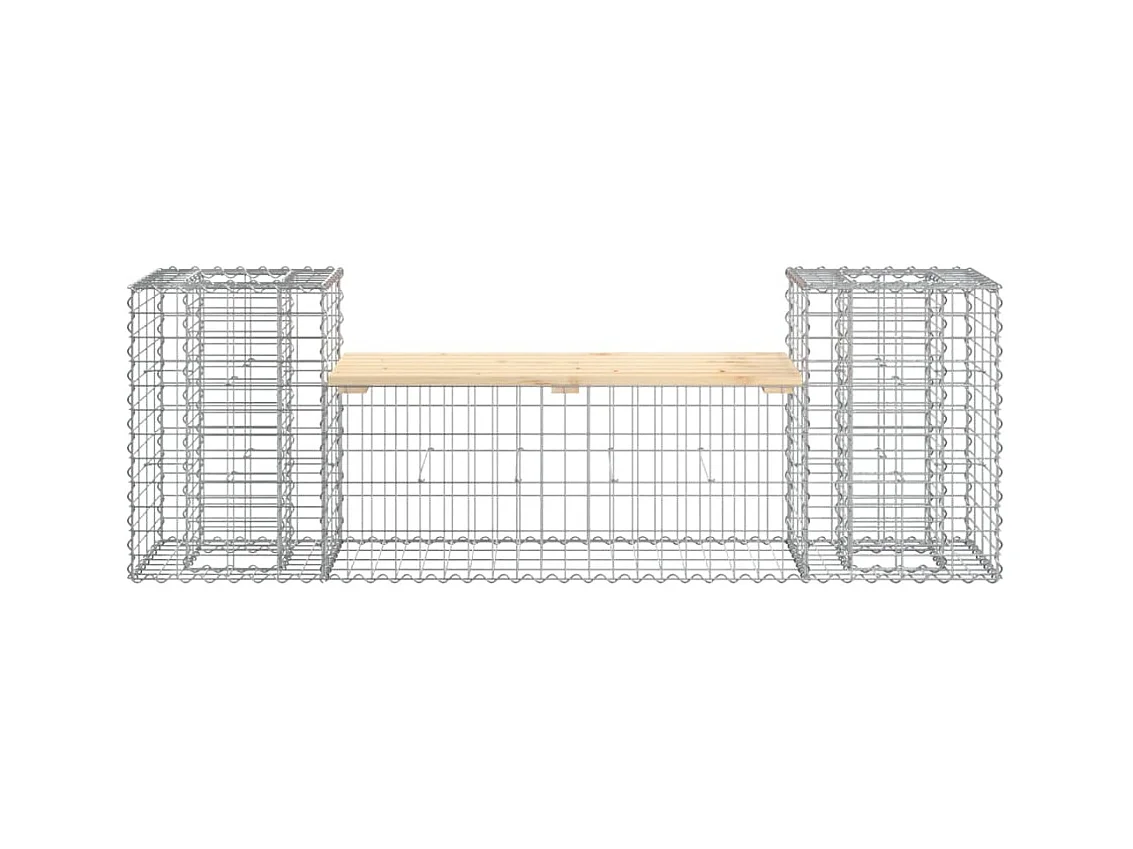 Banco de jardín de diseño de gaviones 183x41x60,5 cm madera maciza de pino